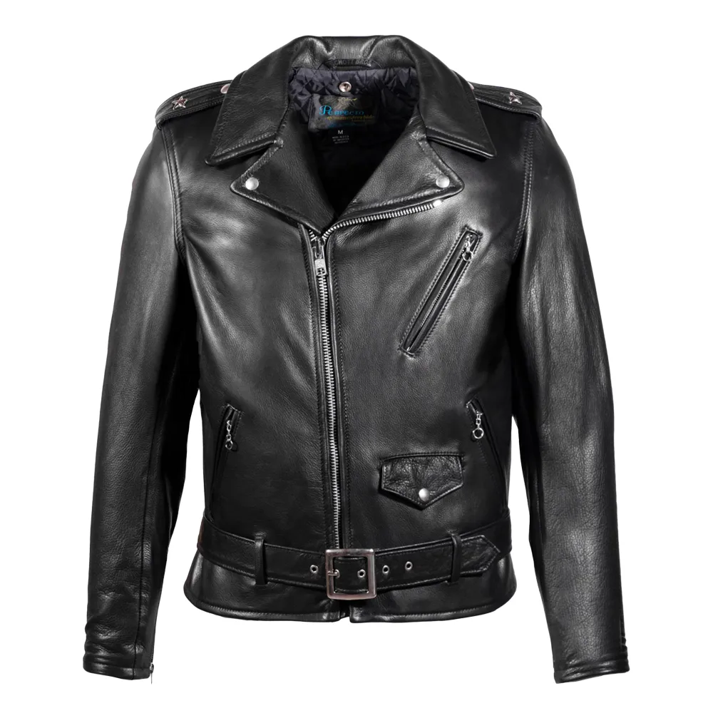 519 Waxy Natural Cowhide Perfecto Leather Jacket