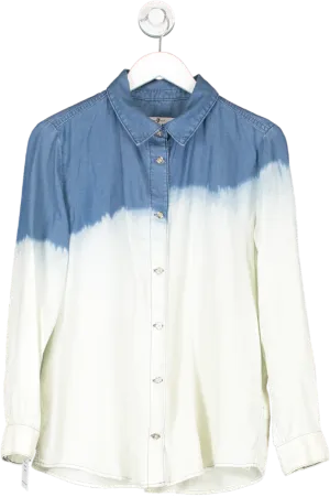 7 For All Mankind Blue Ombre Fade Denim Shirt UK S