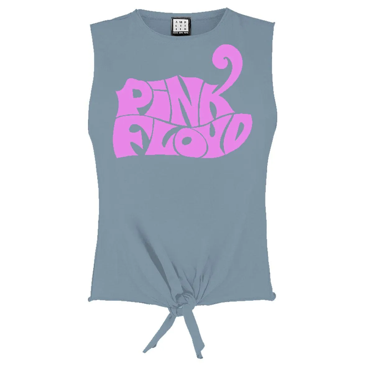 Amplified Womens/Ladies Swirl Pink Floyd Logo Sleeveless Crop Top