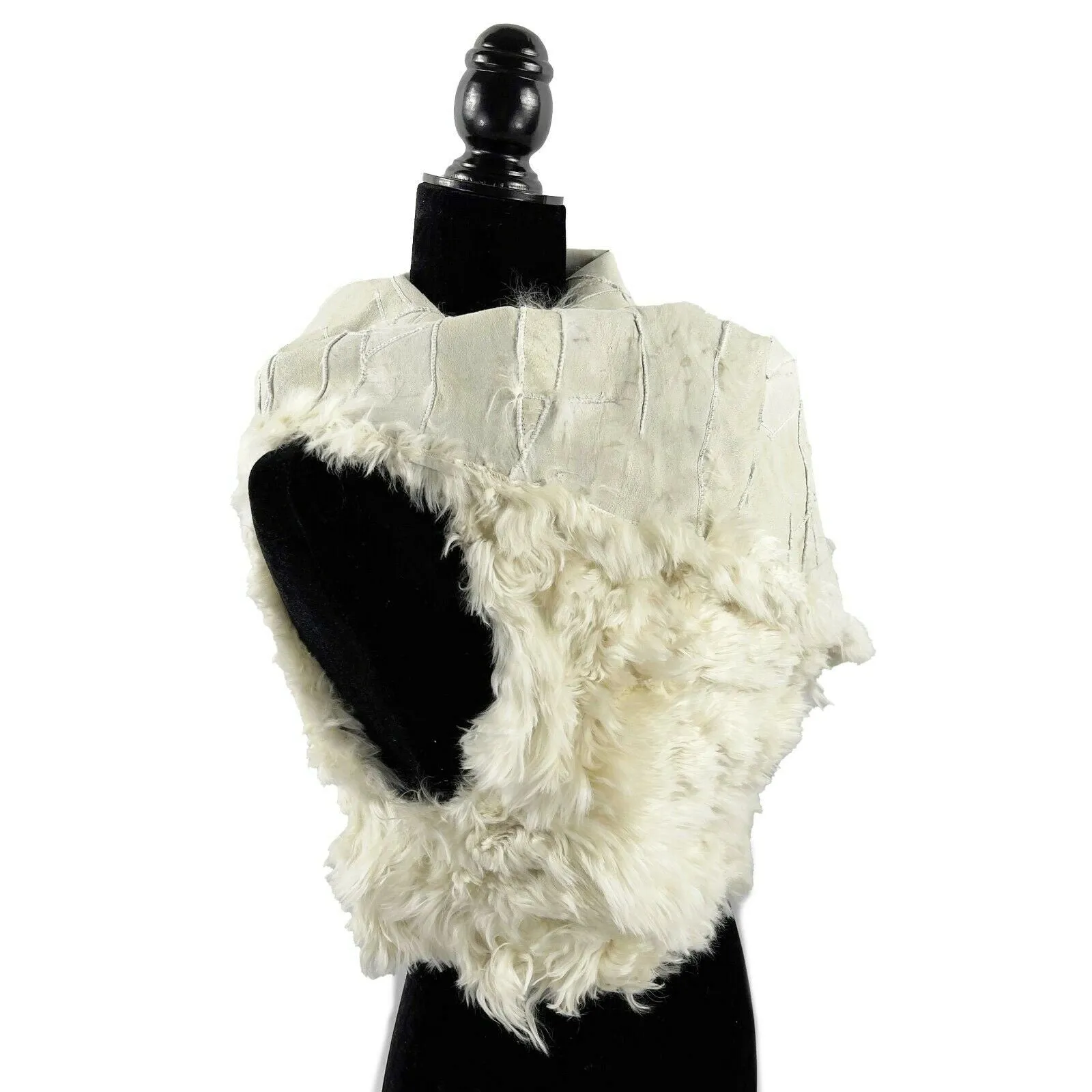 Ann Demeulemeester- Llama Shearling Fur Vest Jacket - Ivory - Size M