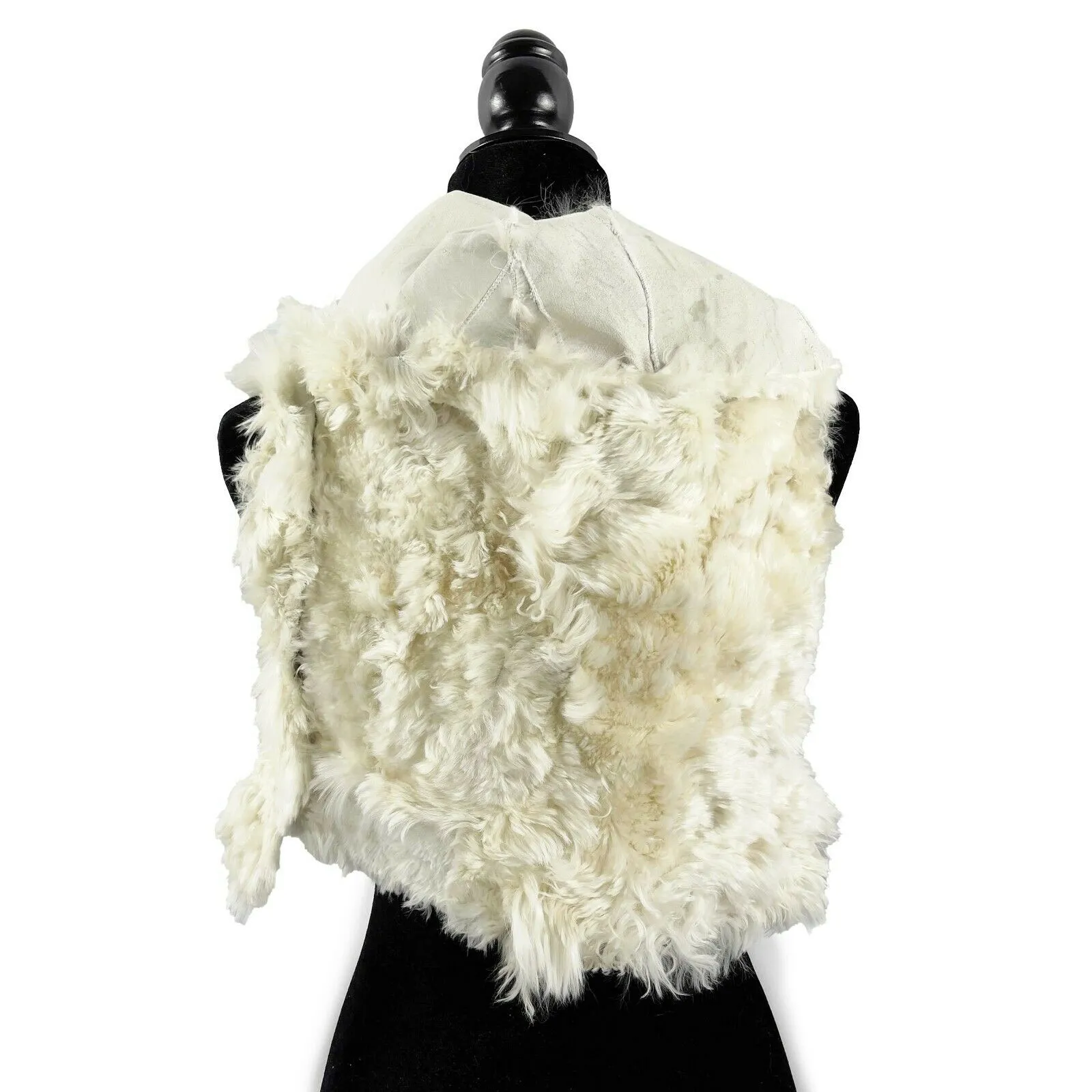 Ann Demeulemeester- Llama Shearling Fur Vest Jacket - Ivory - Size M