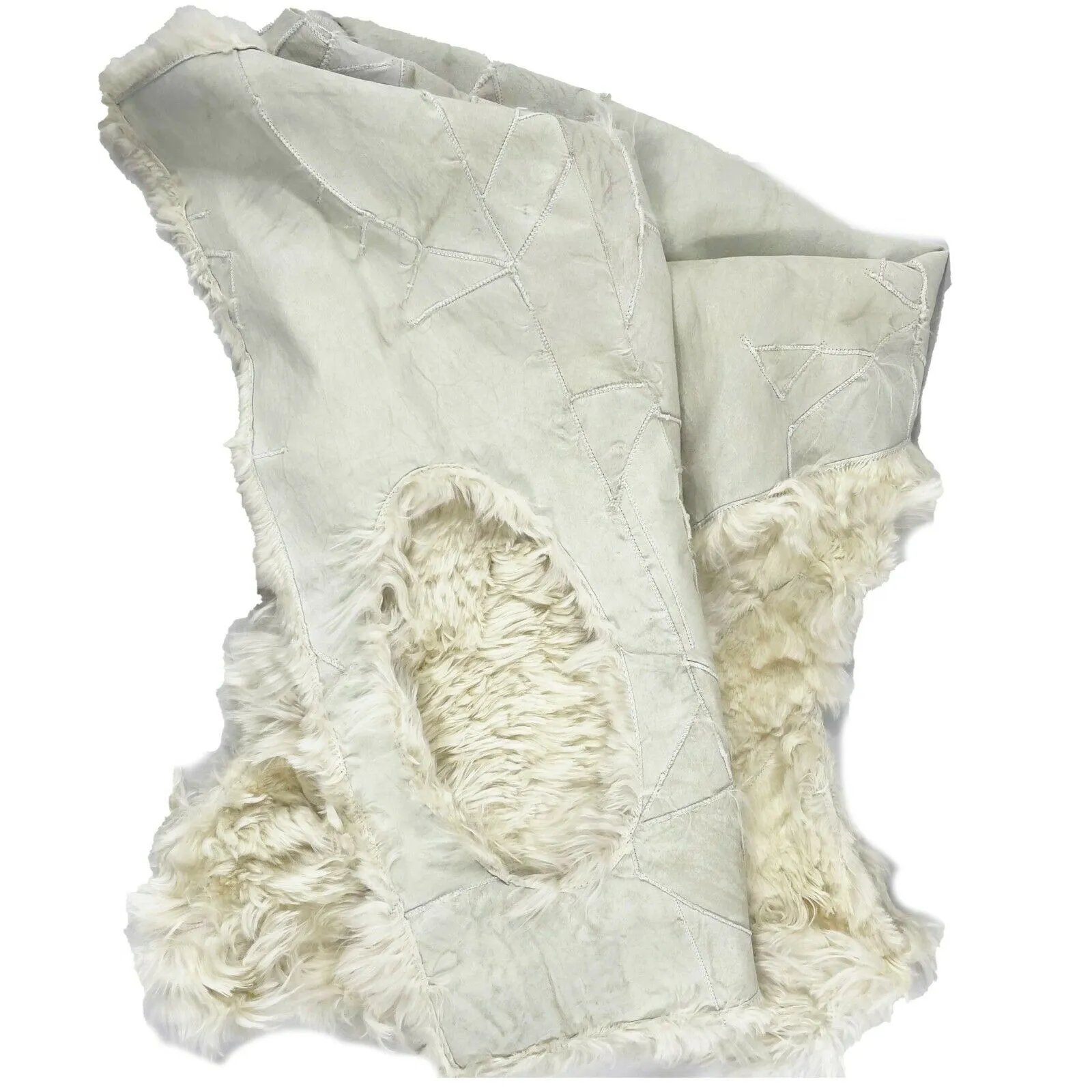Ann Demeulemeester- Llama Shearling Fur Vest Jacket - Ivory - Size M