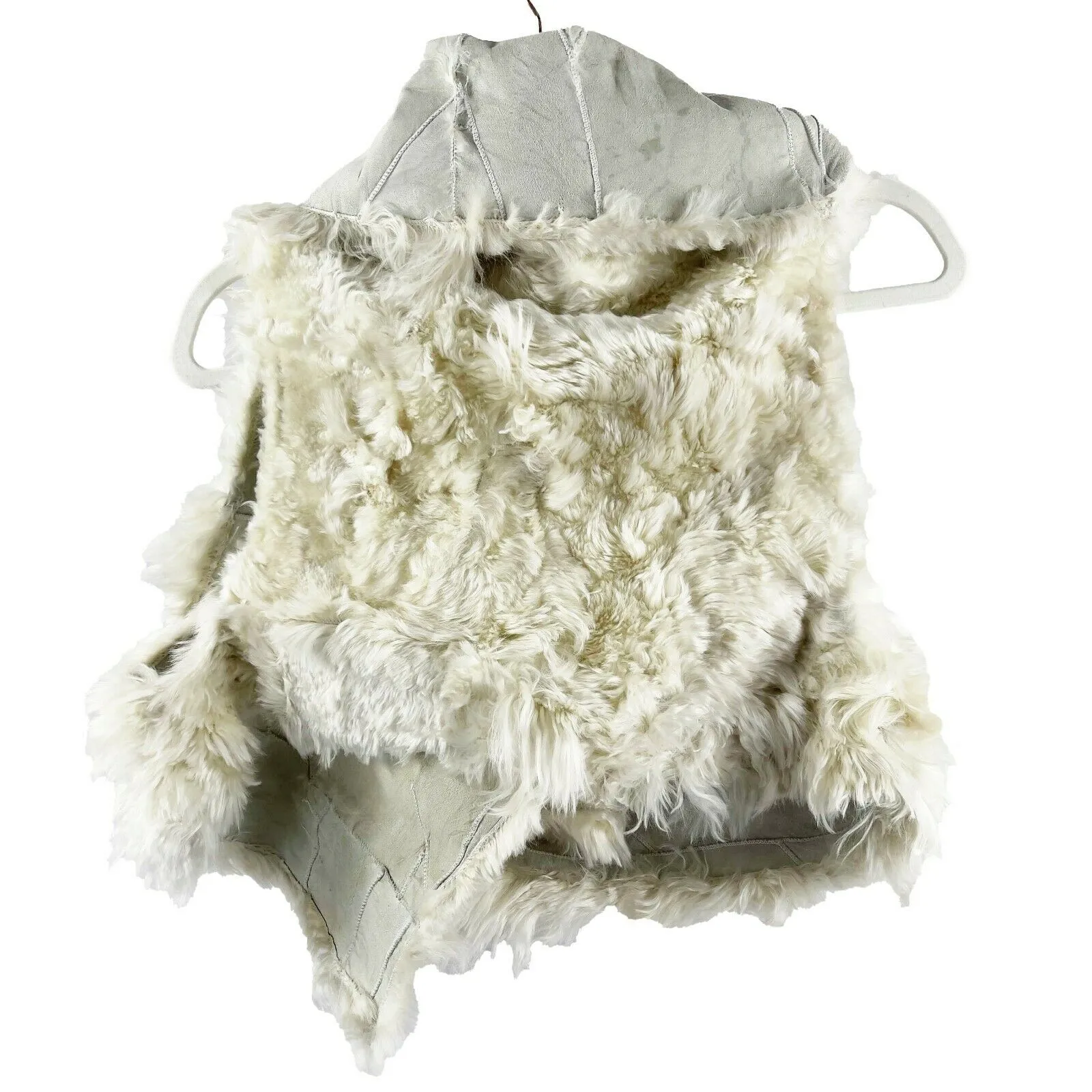Ann Demeulemeester- Llama Shearling Fur Vest Jacket - Ivory - Size M