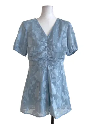 Baby Blue Floral Romper