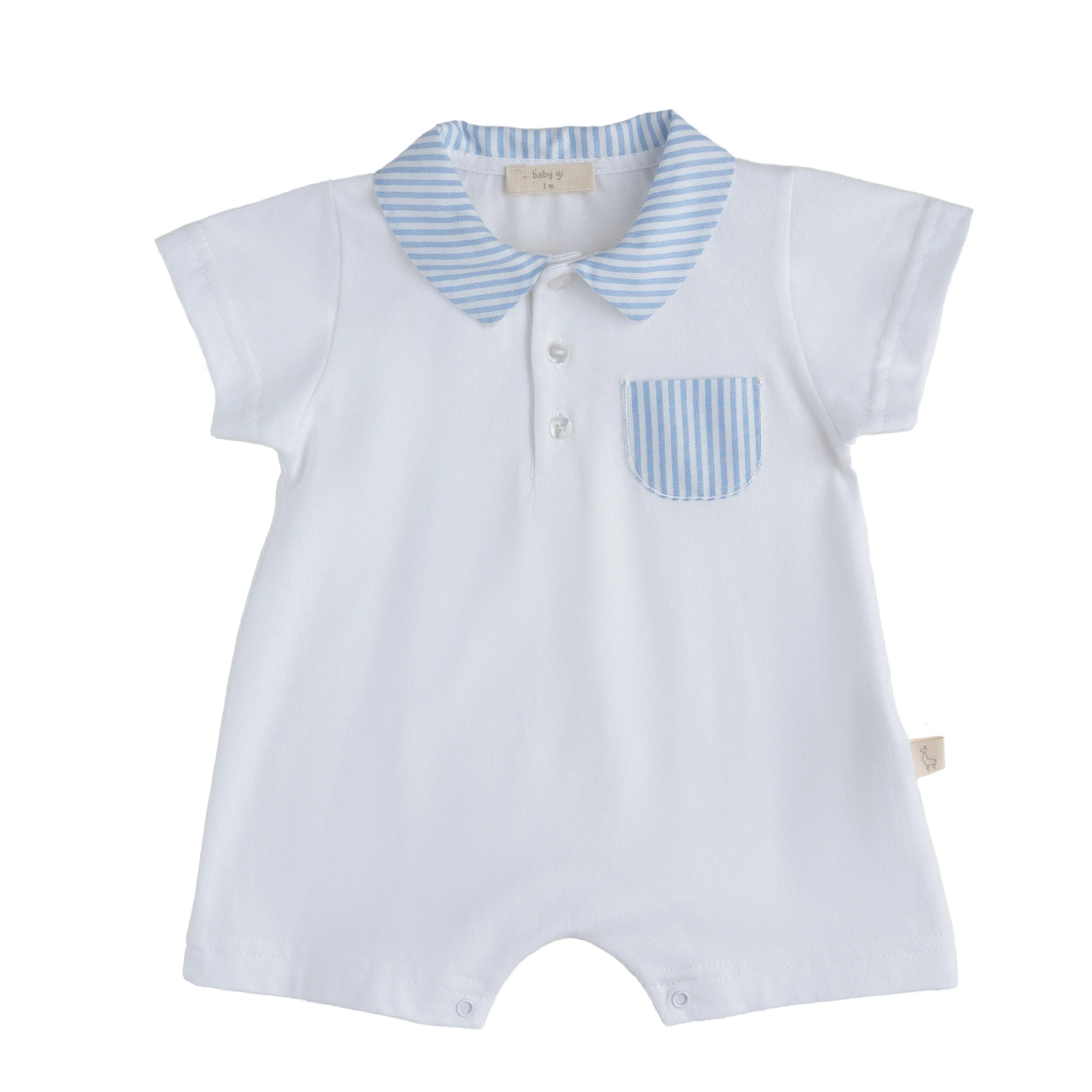 Baby Gi Summertime Romper - White & Blue