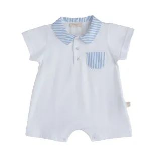 Baby Gi Summertime Romper - White & Blue