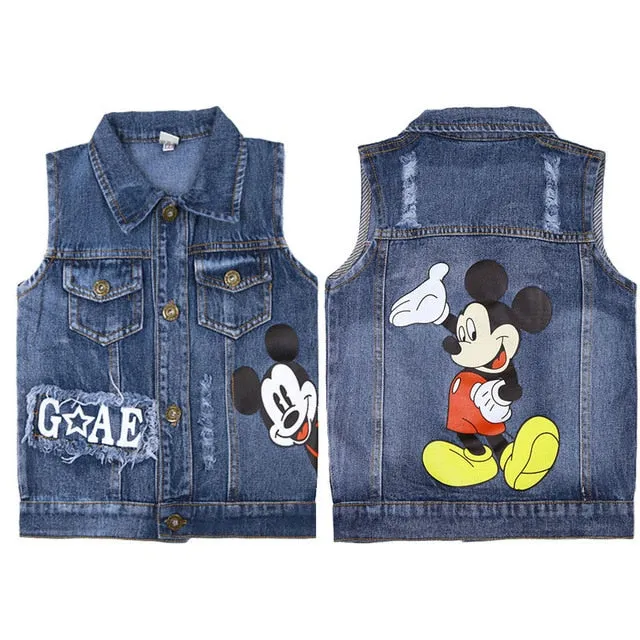 Baby Mickey Vests Boys Girls Jeans