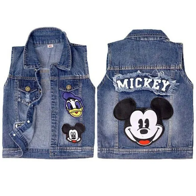 Baby Mickey Vests Boys Girls Jeans