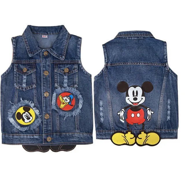 Baby Mickey Vests Boys Girls Jeans