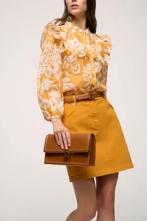 BACCA YELLOW FLORAL PRINT RUFFLED BLOUSE