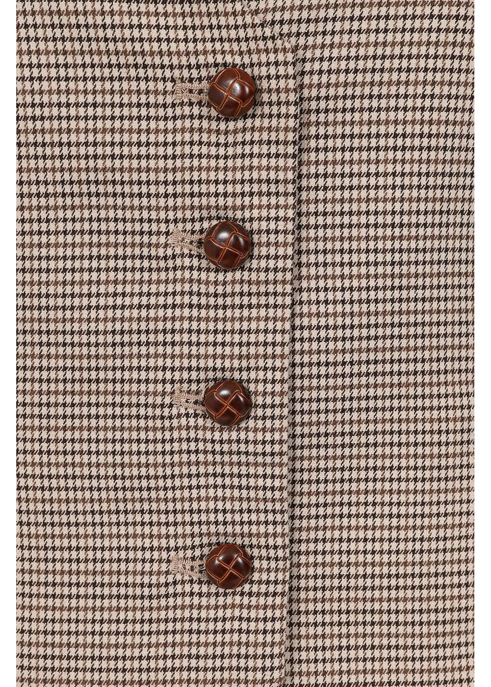 Banned Hallie Houndstooth 40's Waistcoat Brown