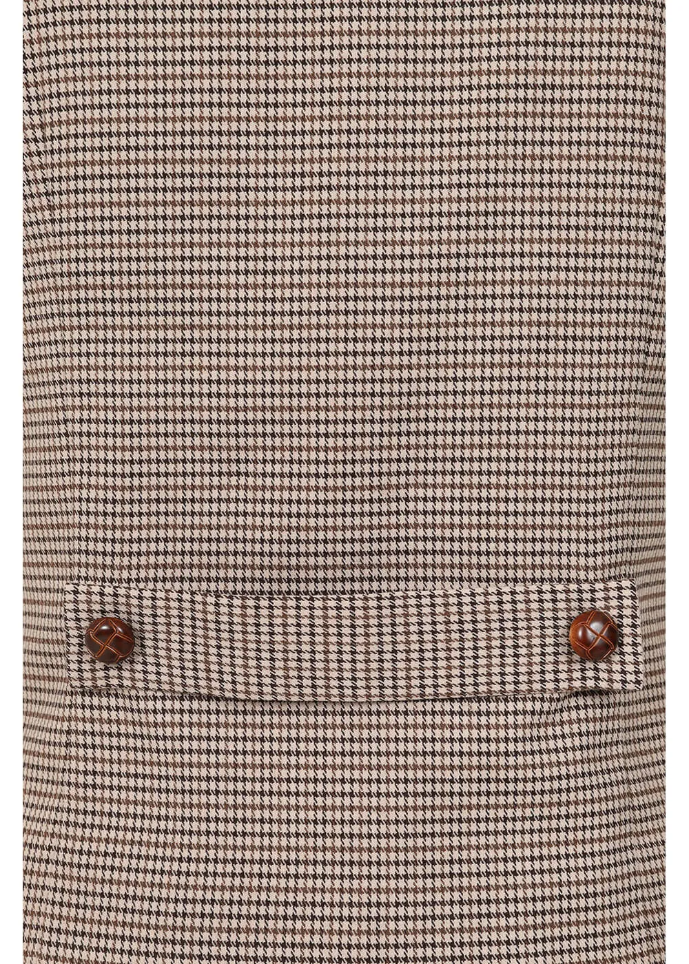 Banned Hallie Houndstooth 40's Waistcoat Brown