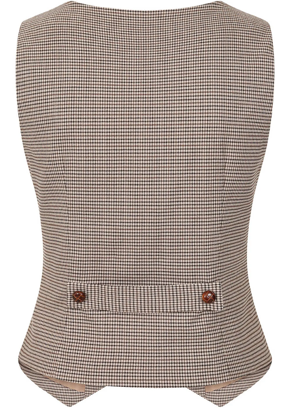 Banned Hallie Houndstooth 40's Waistcoat Brown