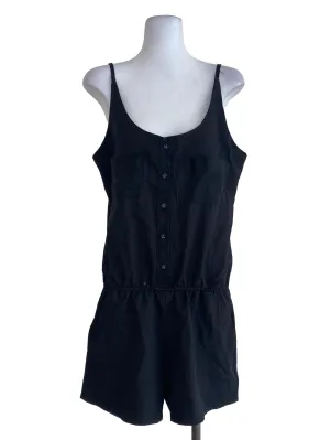 Black Buttoned Romper