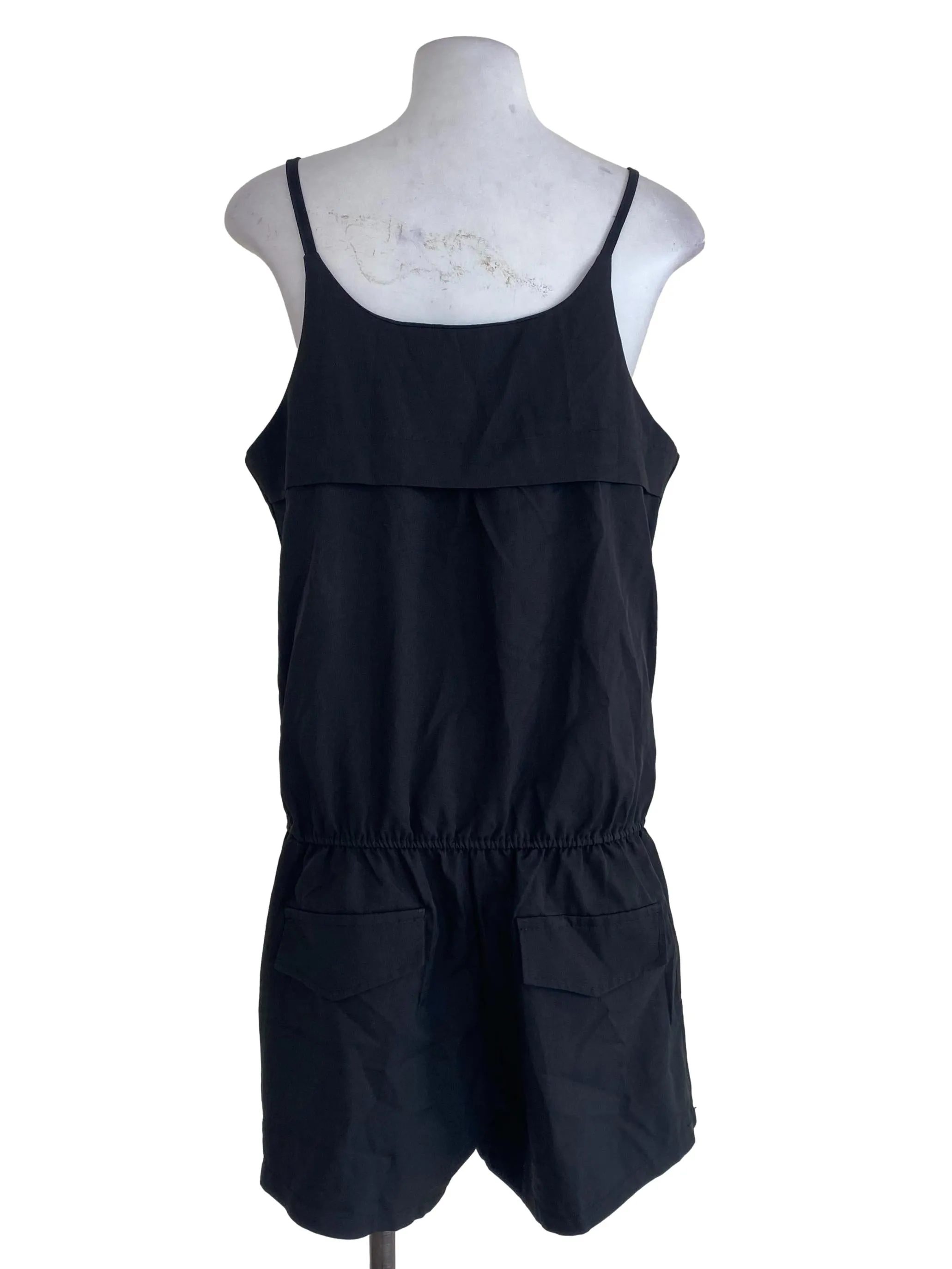 Black Buttoned Romper