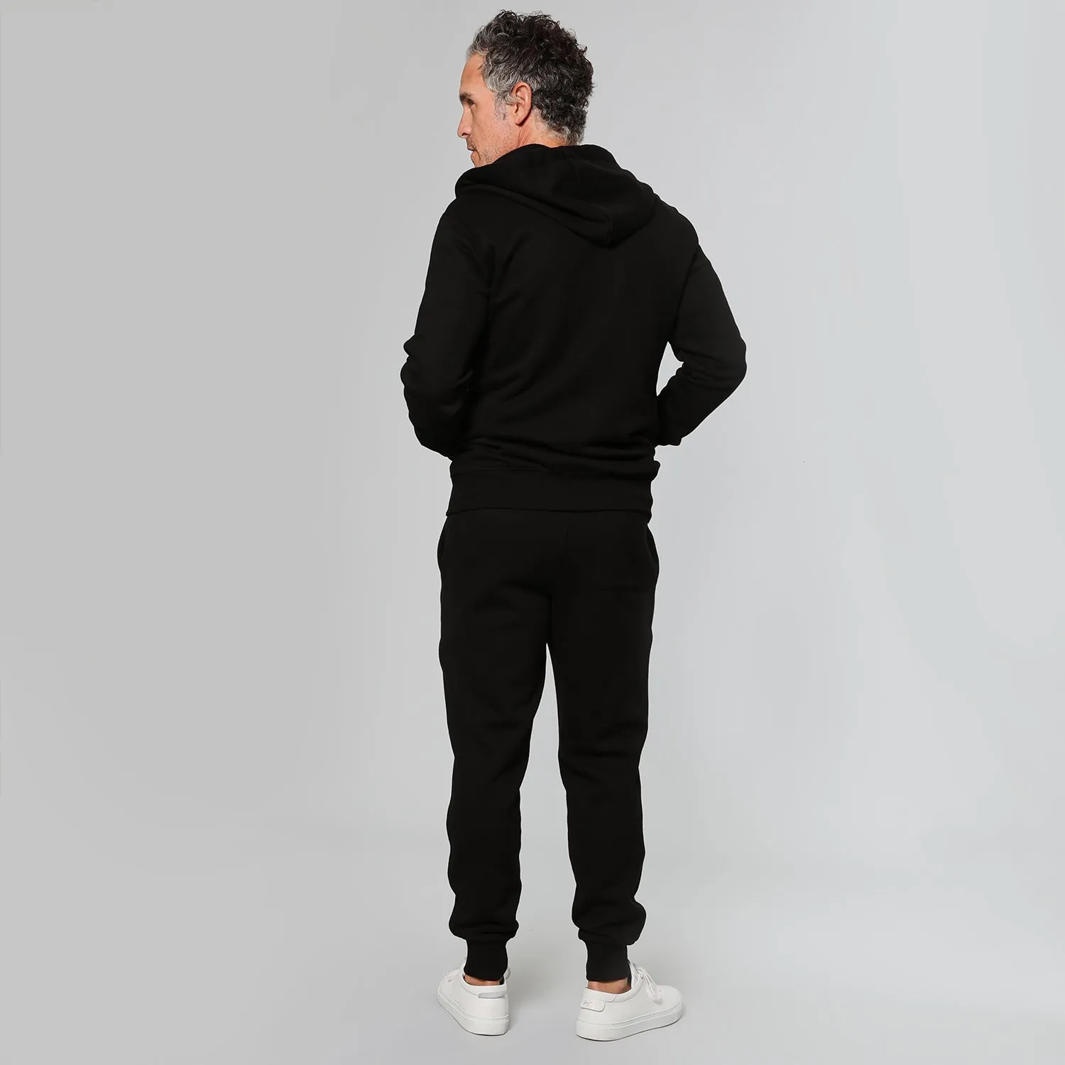 Black Fleece Pullover Hoodie and Jogger Set