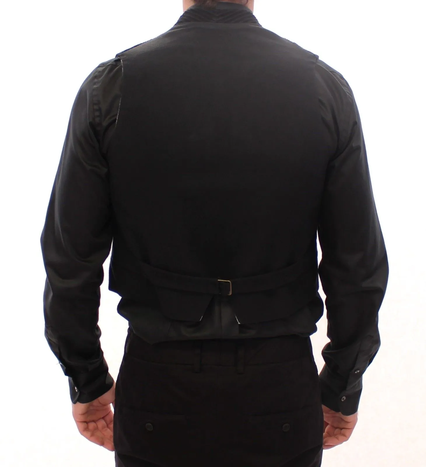 Black Manchester Single Breasted Vest