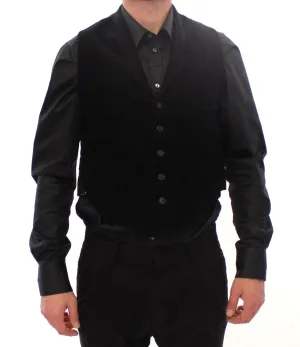 Black Manchester Single Breasted Vest