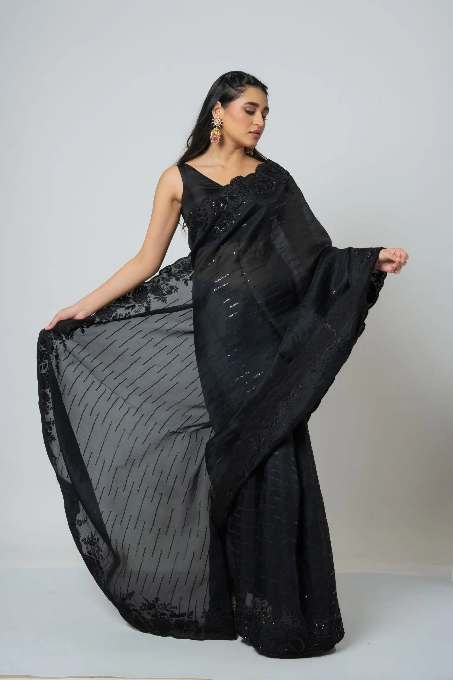 Black Rose Saree