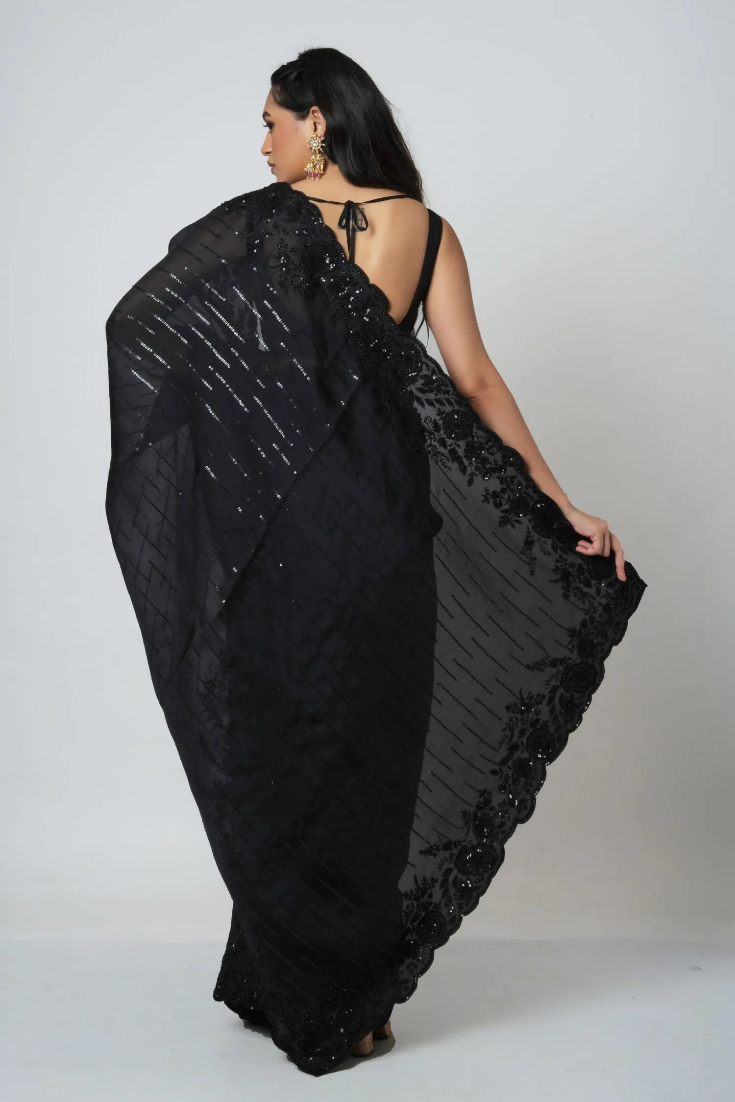 Black Rose Saree