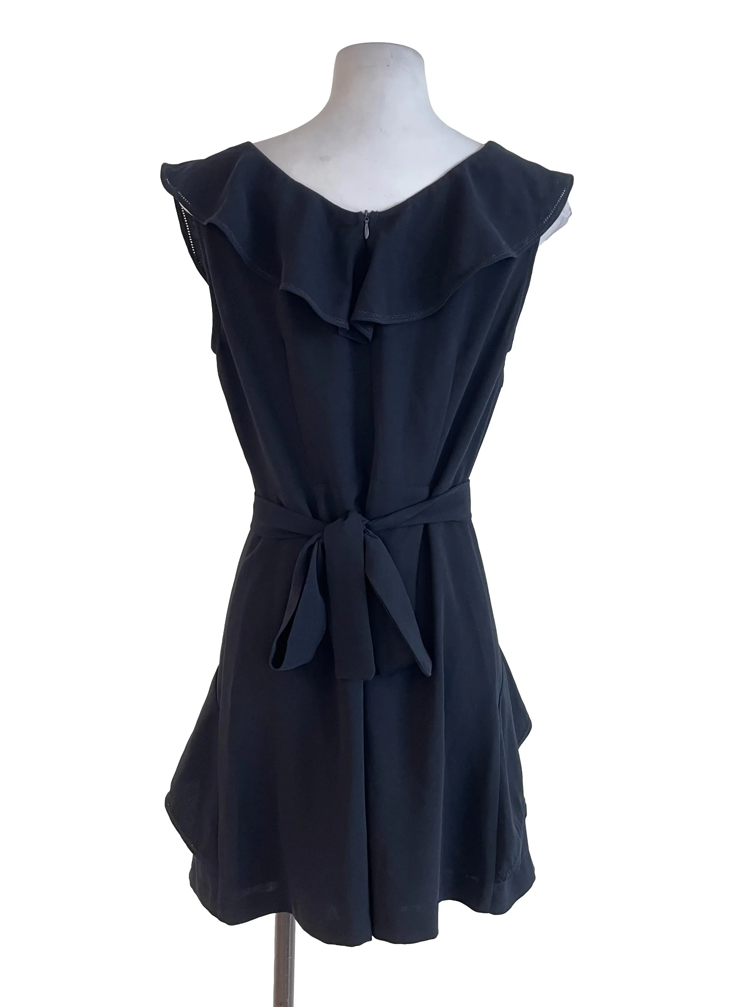 Black Ruffled Sleeveless Romper