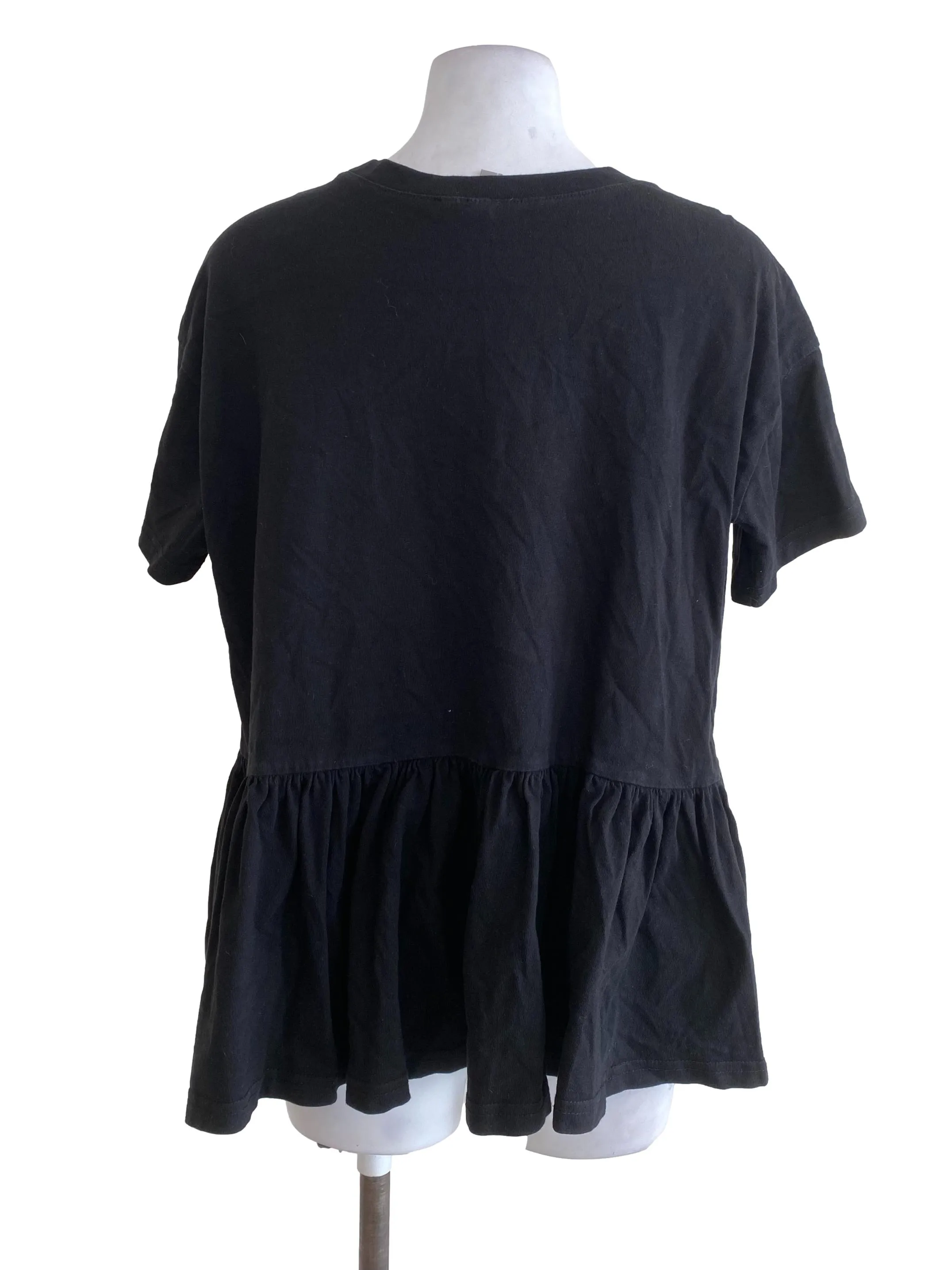 Black With Ruffled Bottom Top
