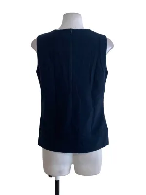 Blue Floral Ruffled Neck Blouse