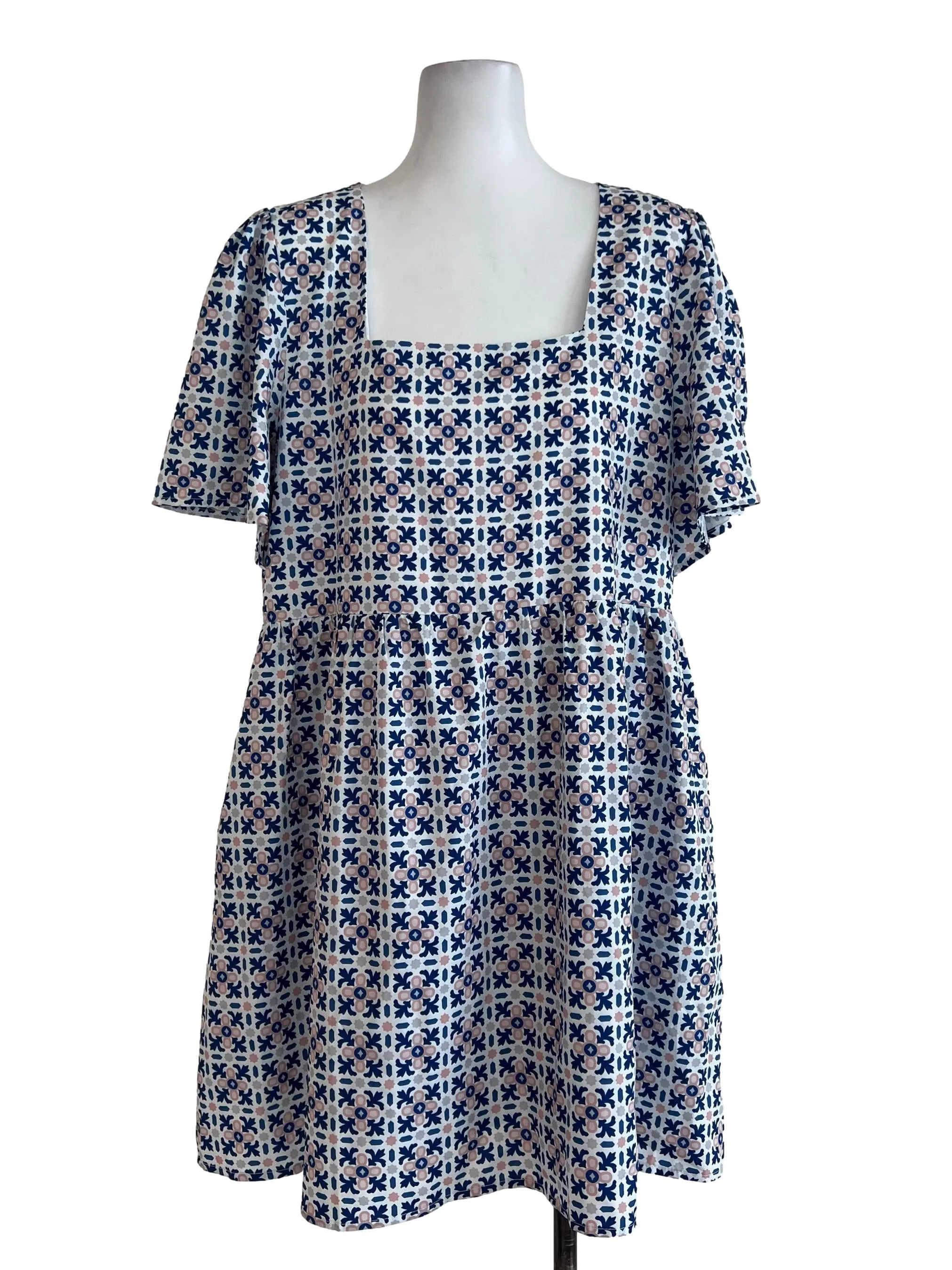 Blue Orange Pink Green Mix Flower Rompers