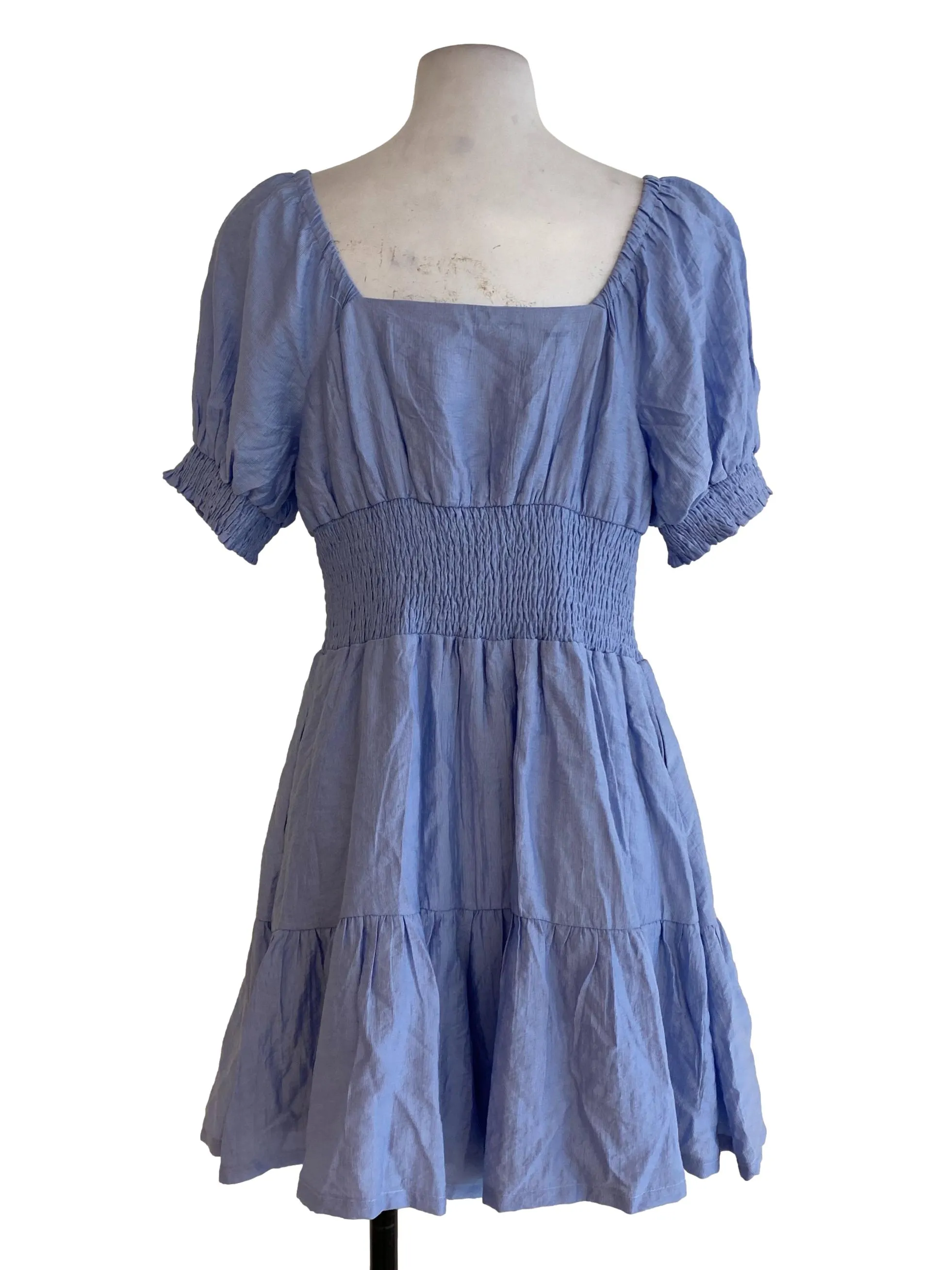 Blue Textured Rompers