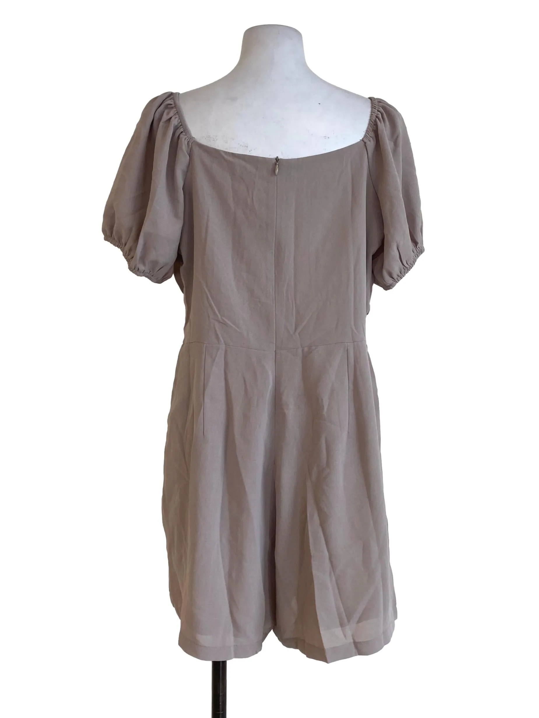 Bone Pleated Waist Rompers