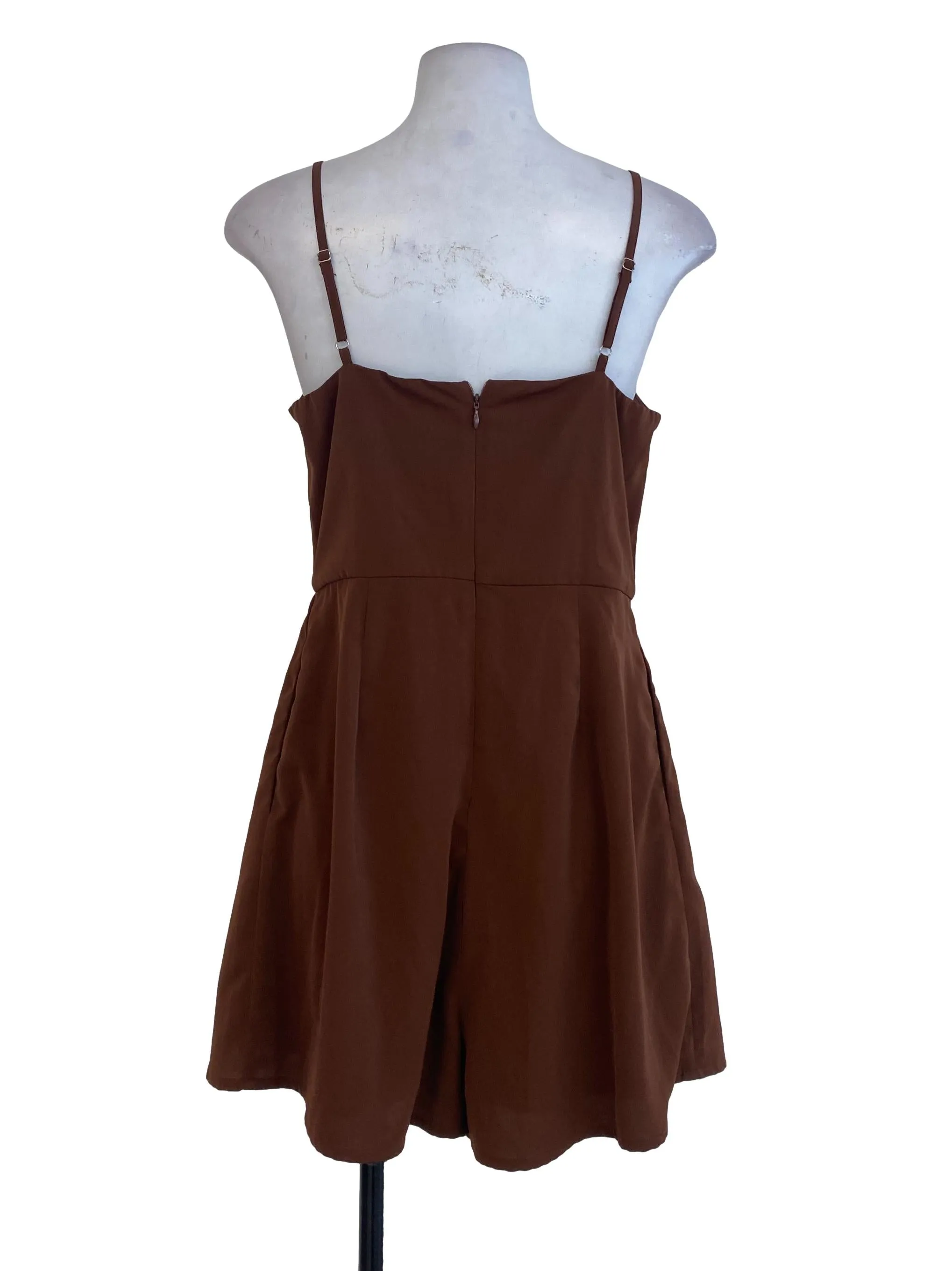Brown Blouson Rompers