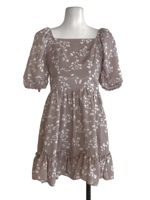 Brown Floral Ruffle Rompers