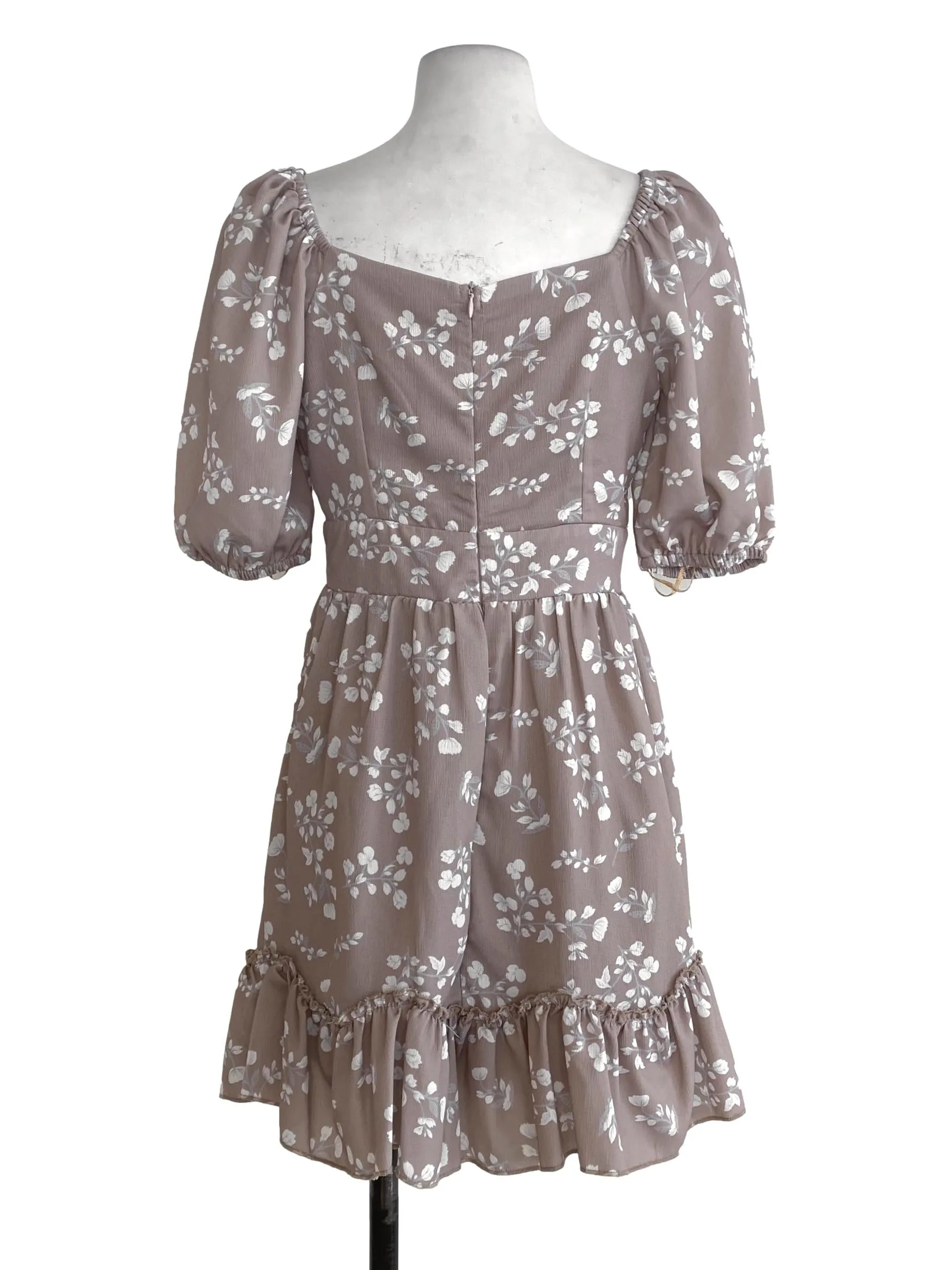 Brown Floral Ruffle Rompers