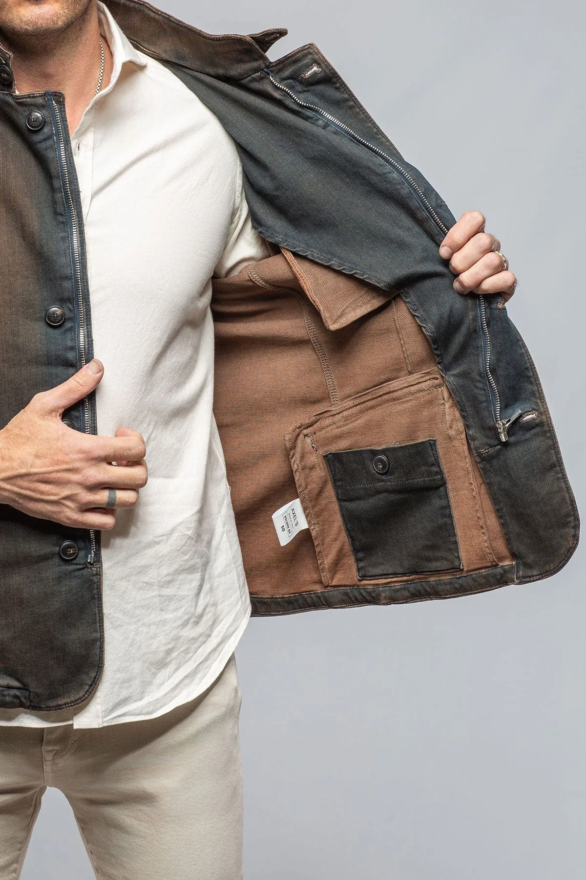 Buster Over-Dyed Denim Jacket In Ruggine