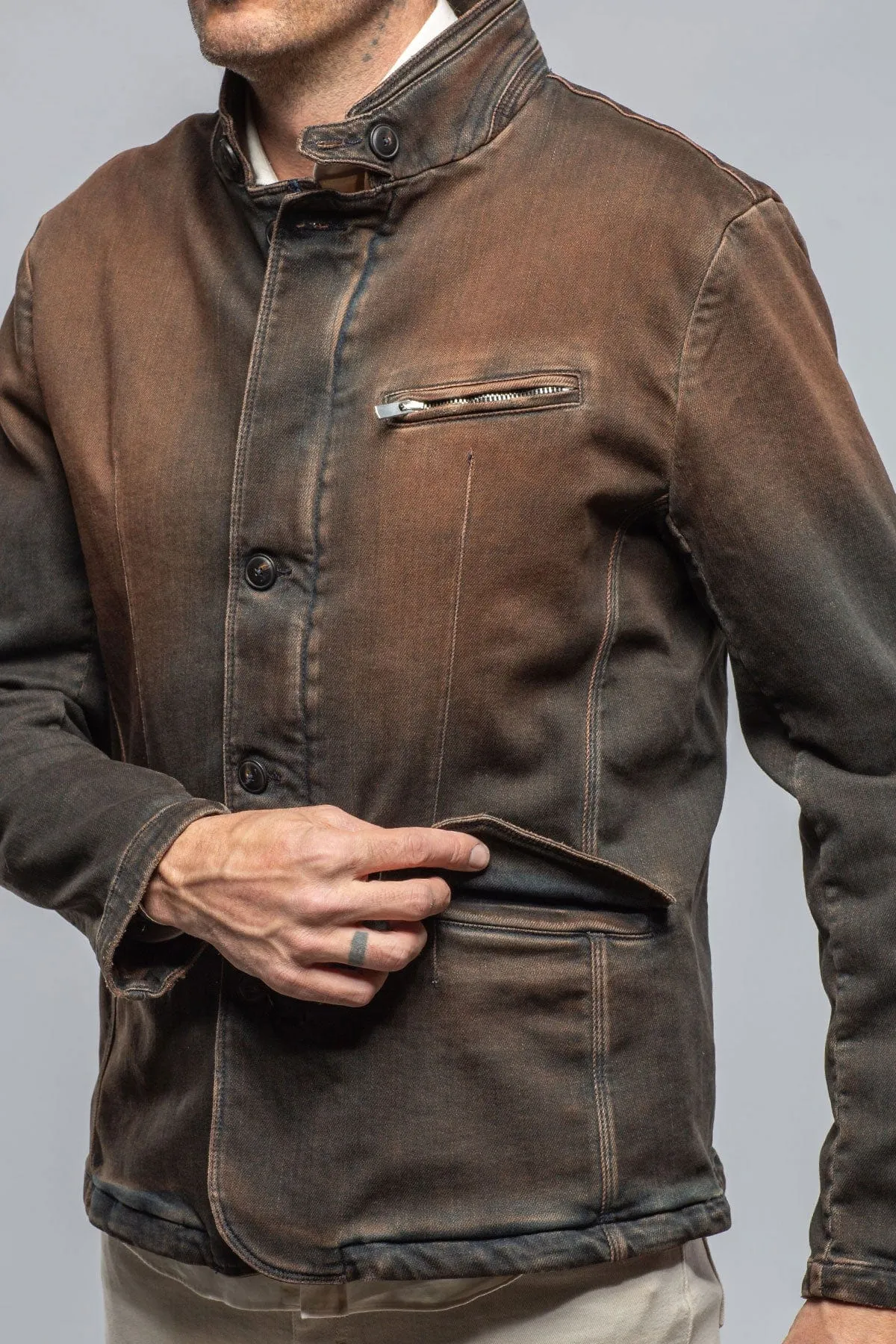 Buster Over-Dyed Denim Jacket In Ruggine