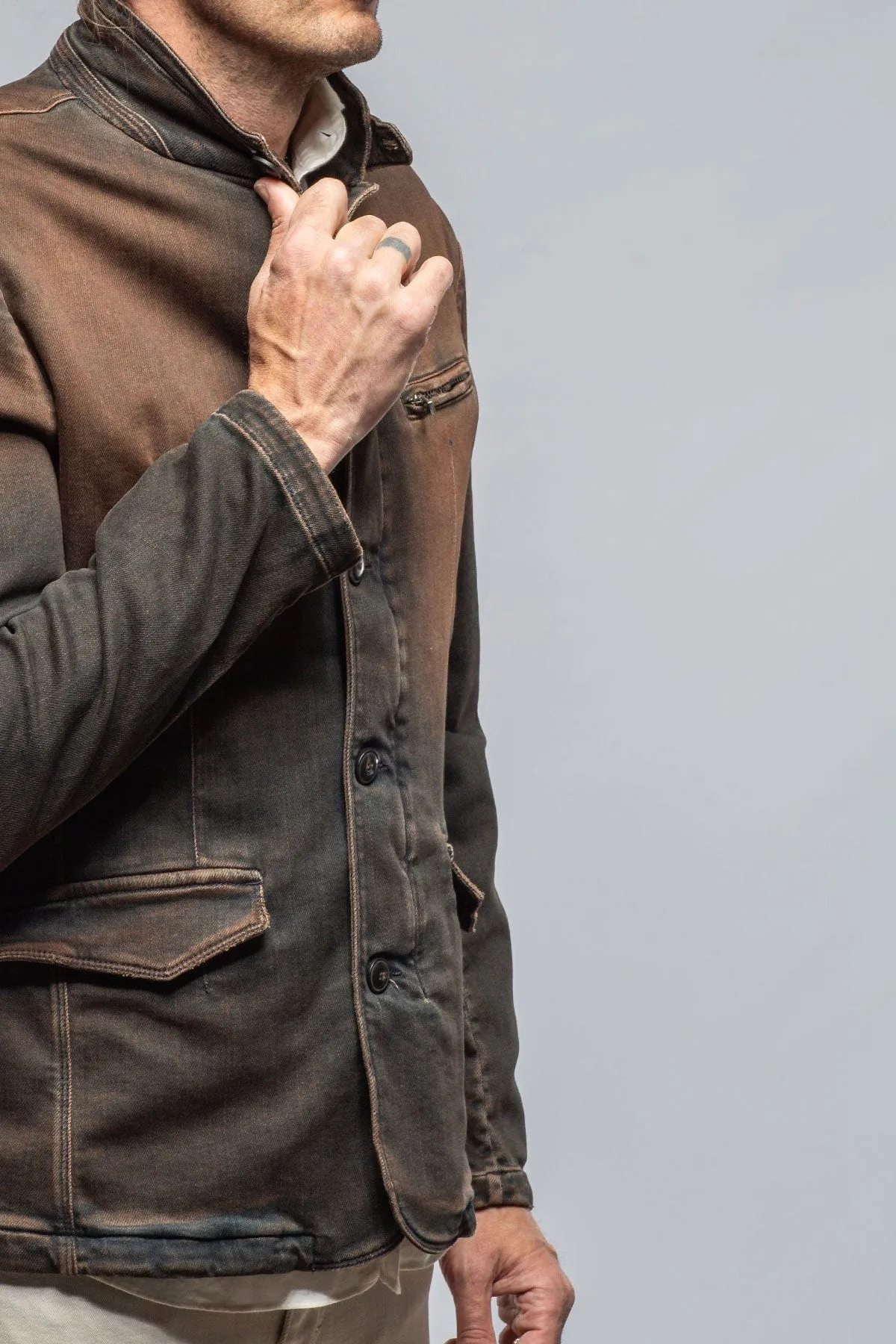 Buster Over-Dyed Denim Jacket In Ruggine