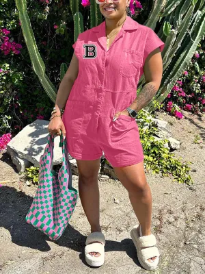 Button Up Pocket Romper