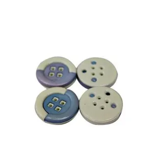 Carded Buttons Large Sky Blue & White