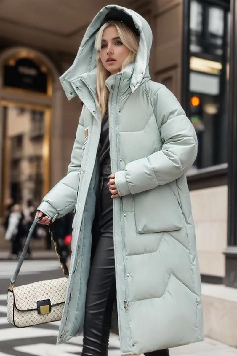 Casual Street Pocket Buttons Patch Down cotton Hooded Outerwear(4 Colors)