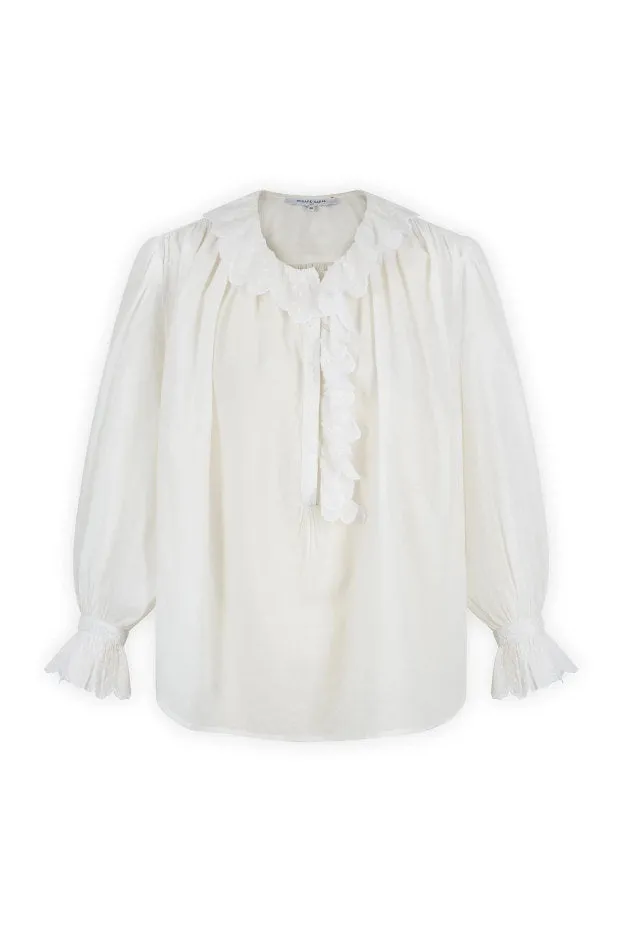 CELESTINE SCALLOPED TRIM BLOUSE