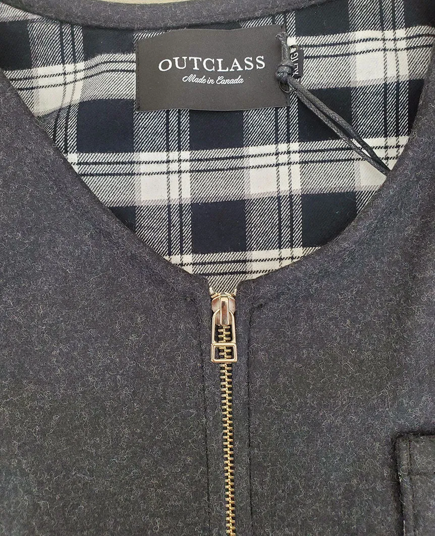 Charcoal Wool Field Vest
