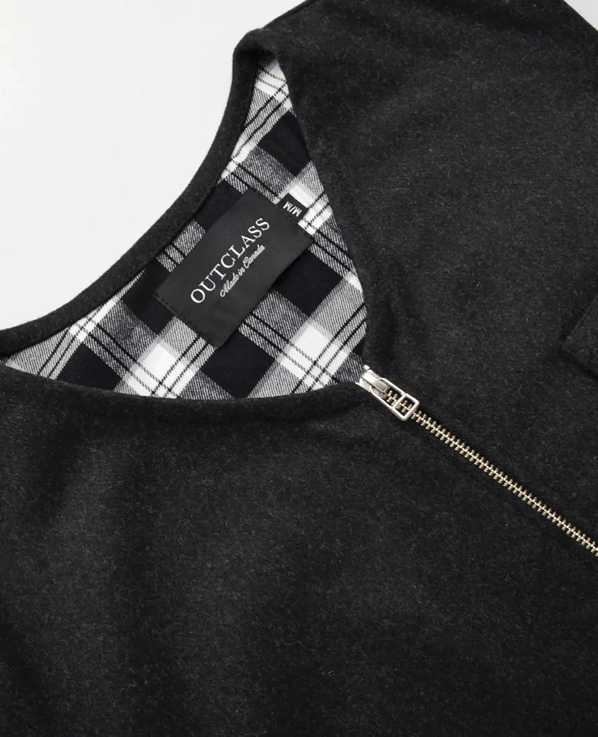 Charcoal Wool Field Vest