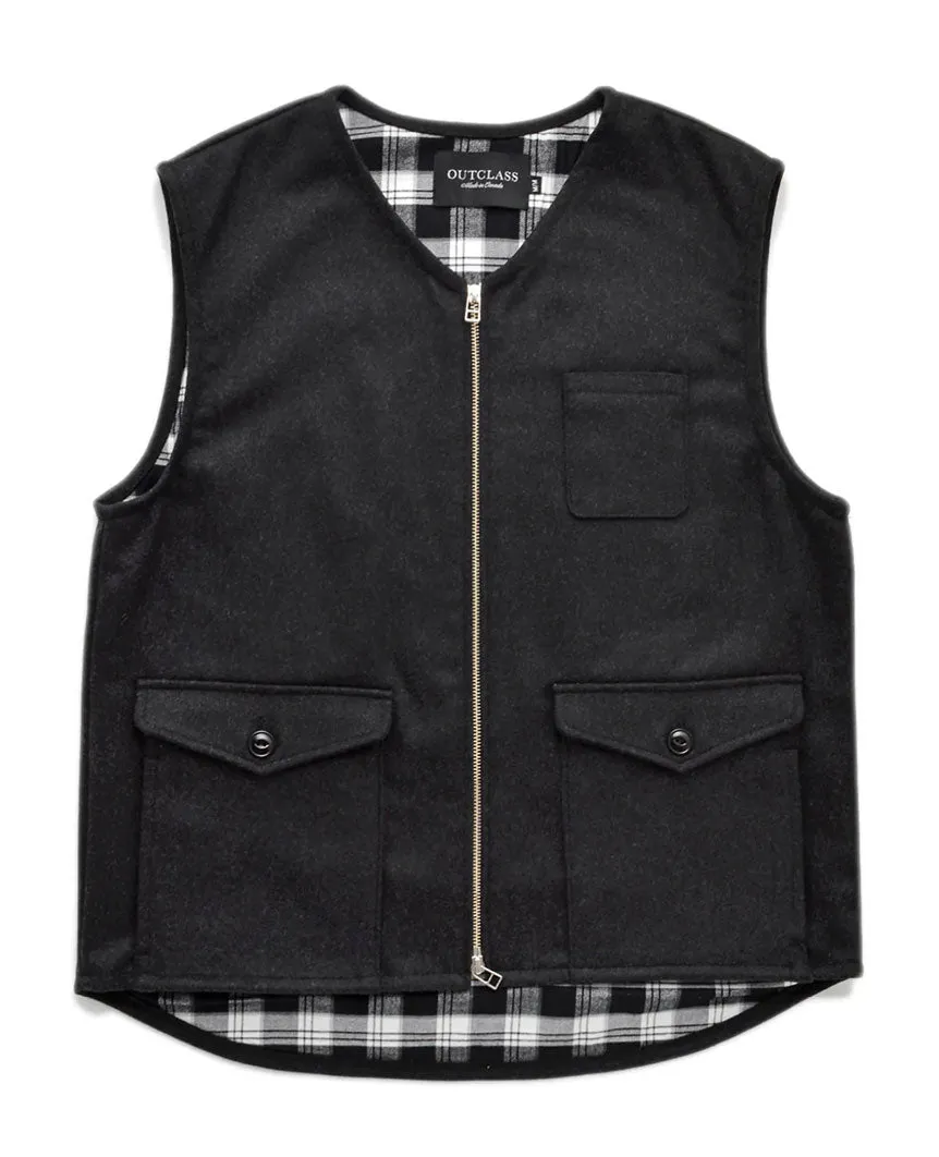 Charcoal Wool Field Vest