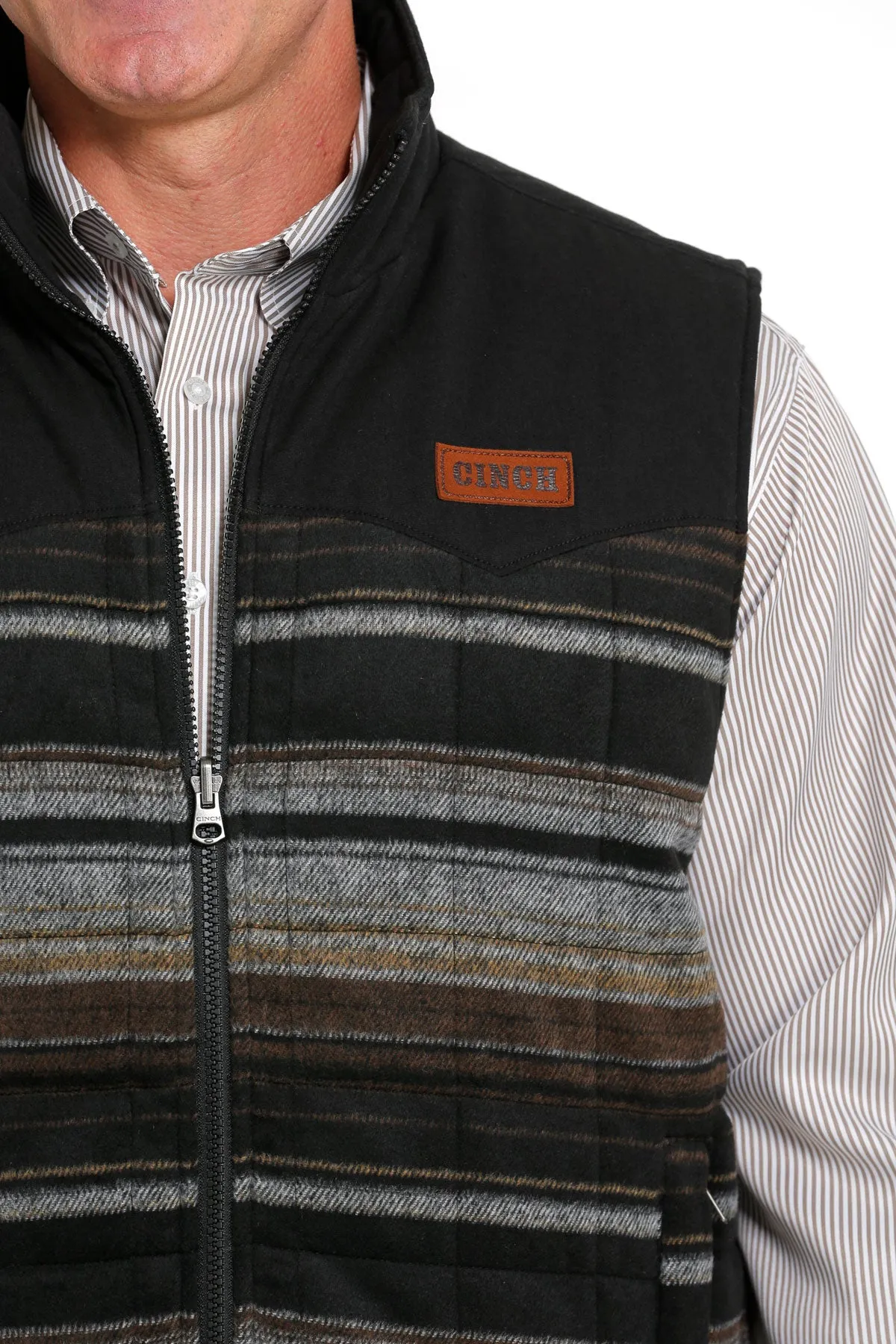 Cinch Men's Brown Quilted Reversible Vest
