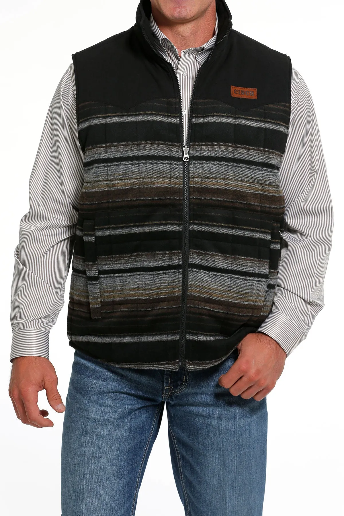 Cinch Men's Brown Quilted Reversible Vest