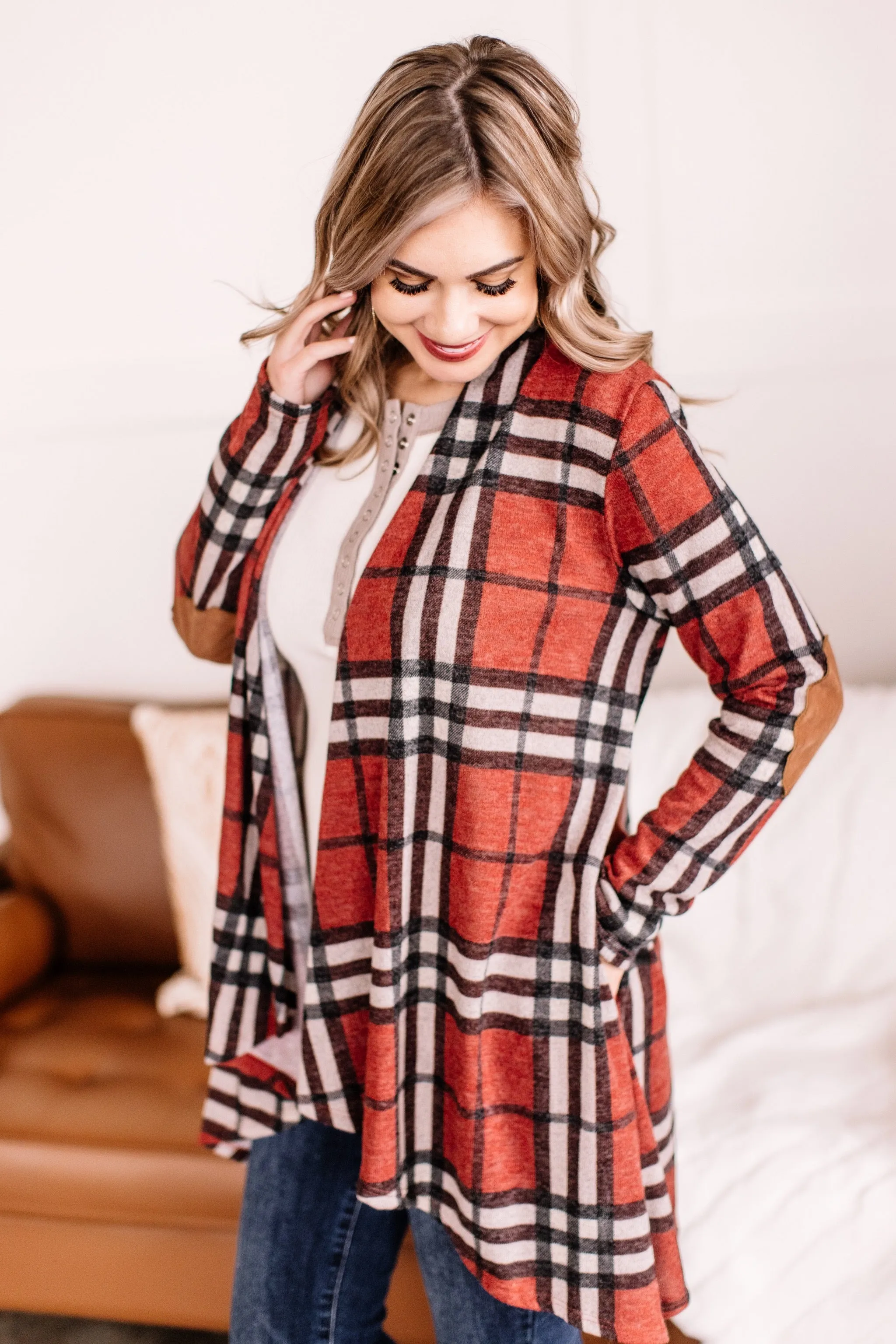 Cold Hands, Warm Cardigan In Plaid