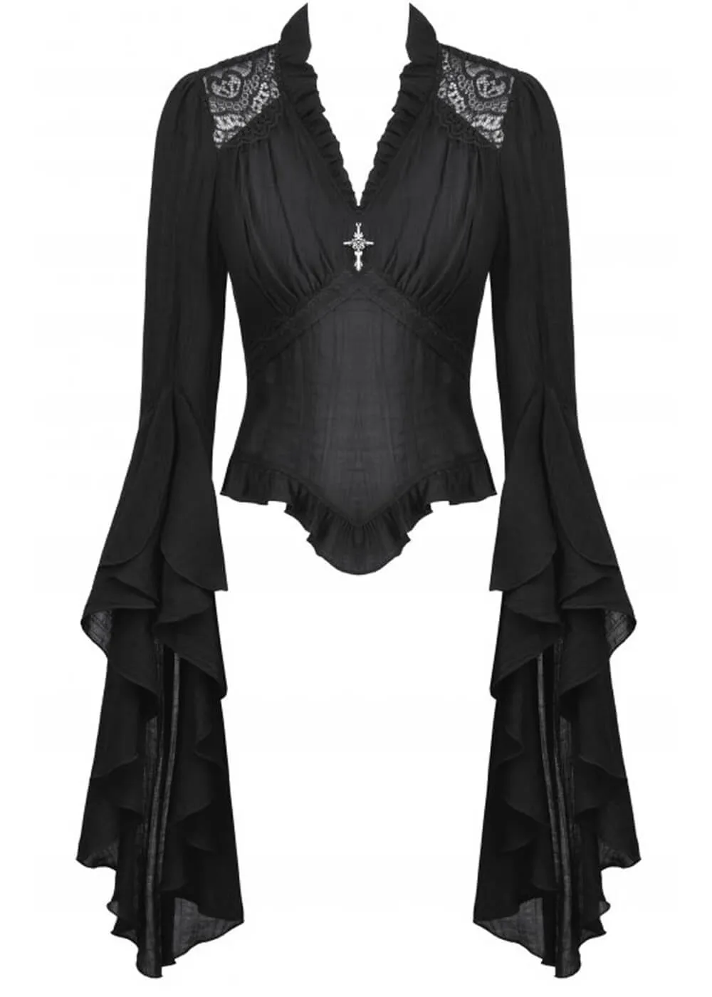 Dark In Love Drina Cross Top Black