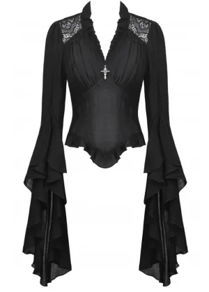 Dark In Love Drina Cross Top Black