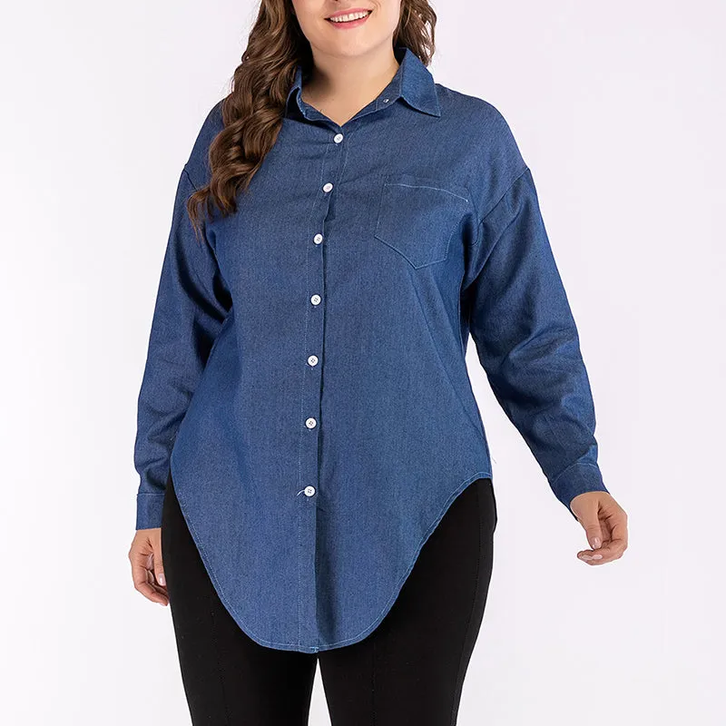 Denim Shirt Plus Size Shirt