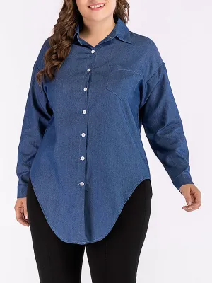 Denim Shirt Plus Size Shirt